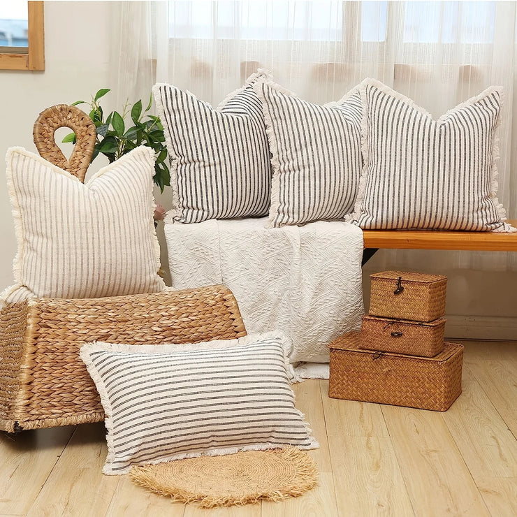 1pc Throw Pillow Covers - Comfortable Striped Throw Pillowcase  For Home Bedroom