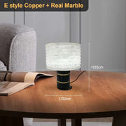 Marble Table Lamp with Plug for Bedroom Living Room Modern Desk Lighting Italian Designer Bedside Nightstand Lamp
