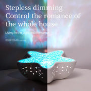 Bedroom Bedside Table Lamp Starfish Led Projector Night Light Rechargeable RGB Ocean Wave Romantic Mood Light Party Room Decor