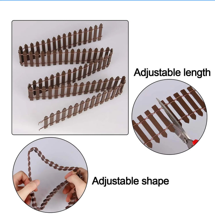 Miniature Fairy Garden Fence 5 X 90Cm Mini Wooden Fence DIY Fairy Garden Accessories Wood Barrier Dollhouse Home Craft Decor