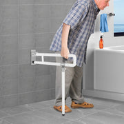 Foldable Toilet Grab Bar - Wall Mounted Safety Handle for Disabled & Elderly