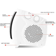 Portable Heater Winter 500W High-power Fast Electric Heating Heater Home Two-stage Adjustable Silent Small Sun Electric Heater