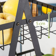 3 Tier Fruit Storage Basket Countertop for Kitchen Fruit Vegetable Basket Bowle with Handle Bread Snacks Stand