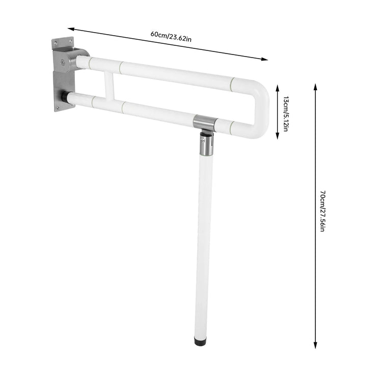 Foldable Toilet Grab Bar - Wall Mounted Safety Handle for Disabled & Elderly